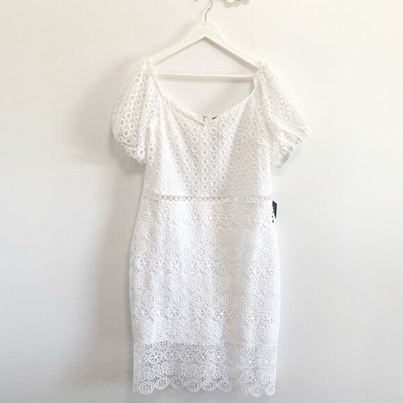 Express Lace Crochet Eyelet Midi Dress - Picture 4 of 14